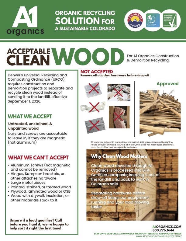 Clean wood acceptables guide - A1 Organics